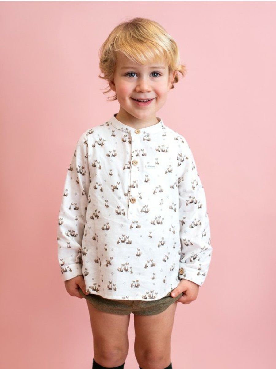 Bebe: 0M A 6 Anos Foque | Camisa Bebe Nino Estampada Cuello Mao