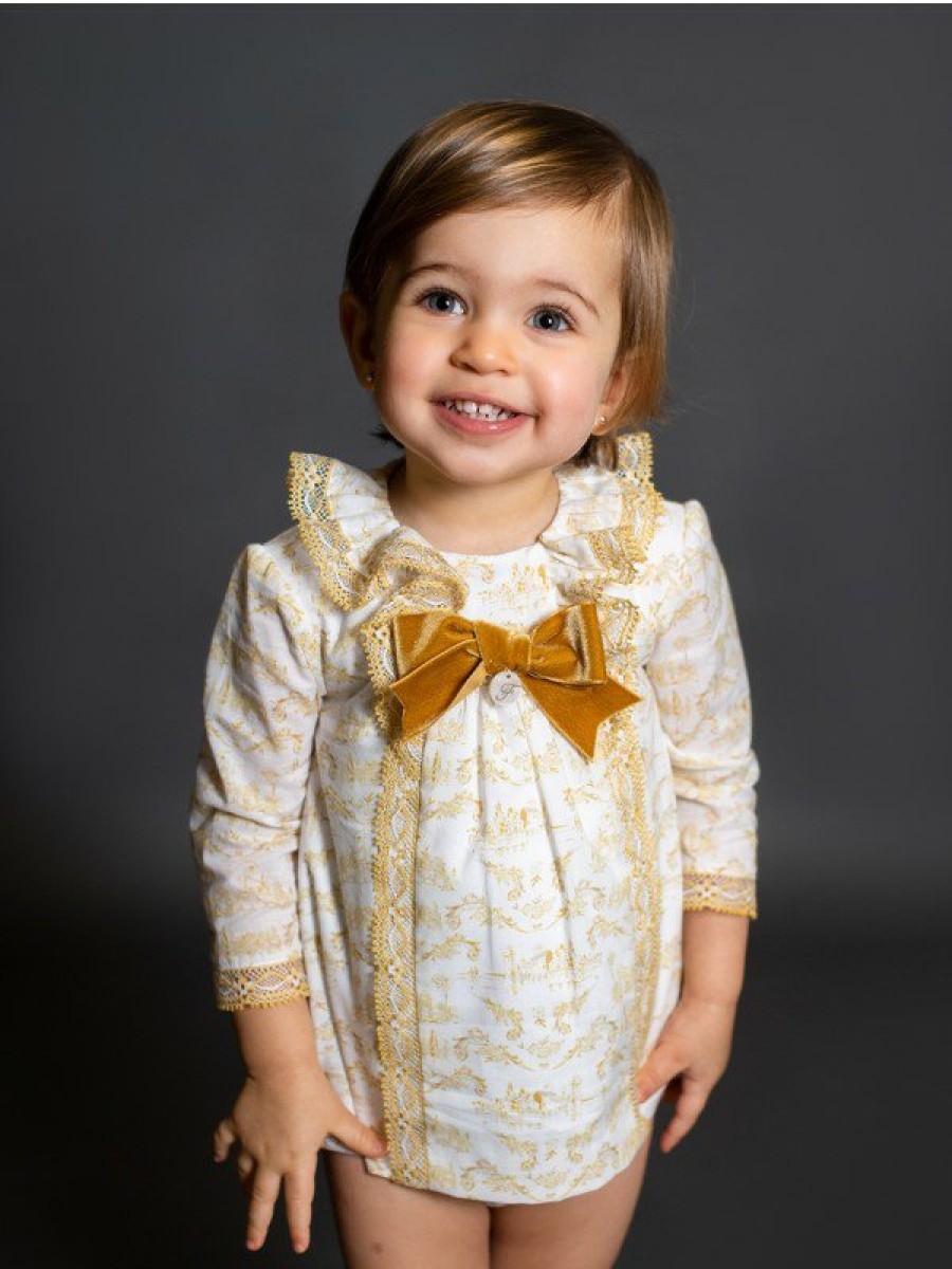 Bebe: 0M A 6 Anos Foque | Vestido Y Braguita Bebe Nina En Toile De Jouy