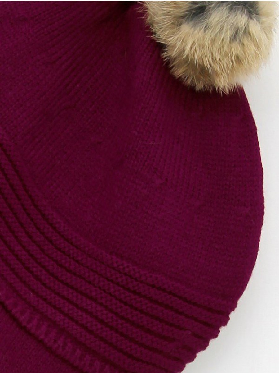 Nino: 1 A 14 Anos Foque | Gorro Bufanda Con Pompon Pelo Natural